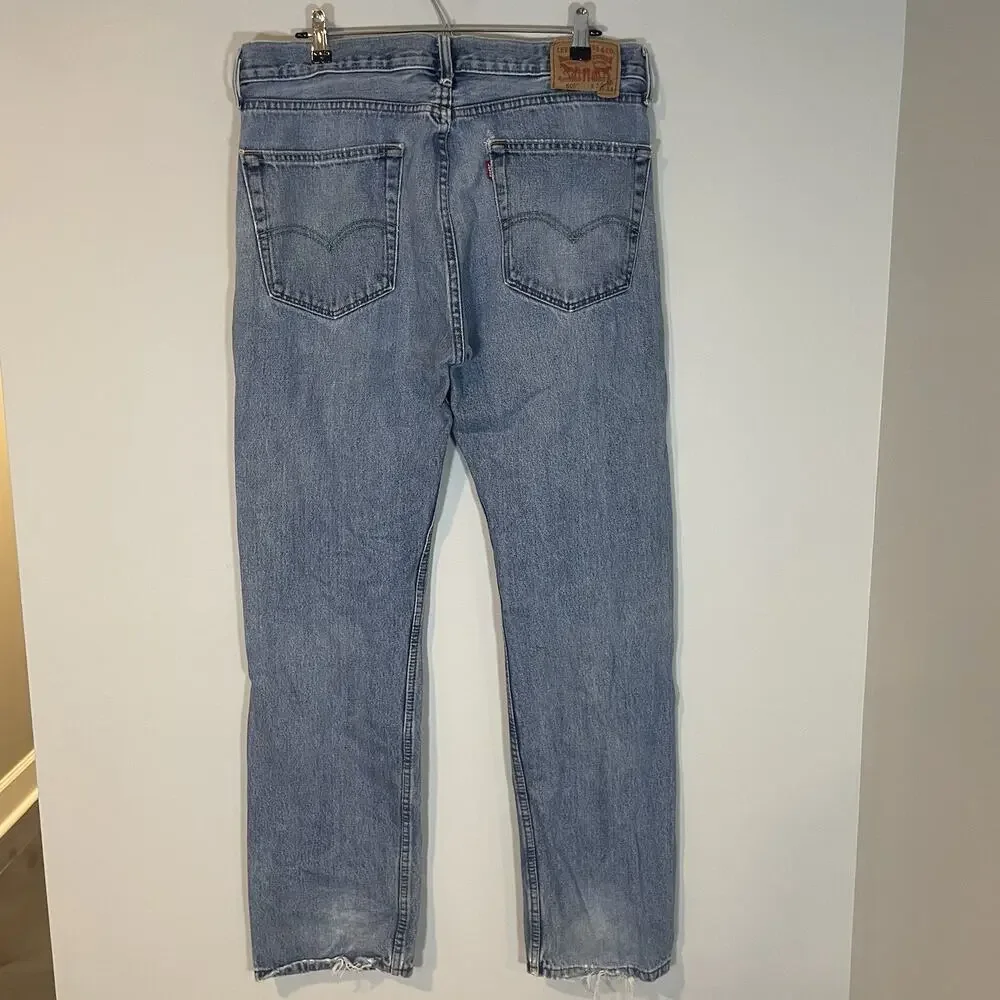 Vintage Levi's 505 Jeans Men 36x34 Regular Fit‎ Straight Blue Denim Faded Y2K